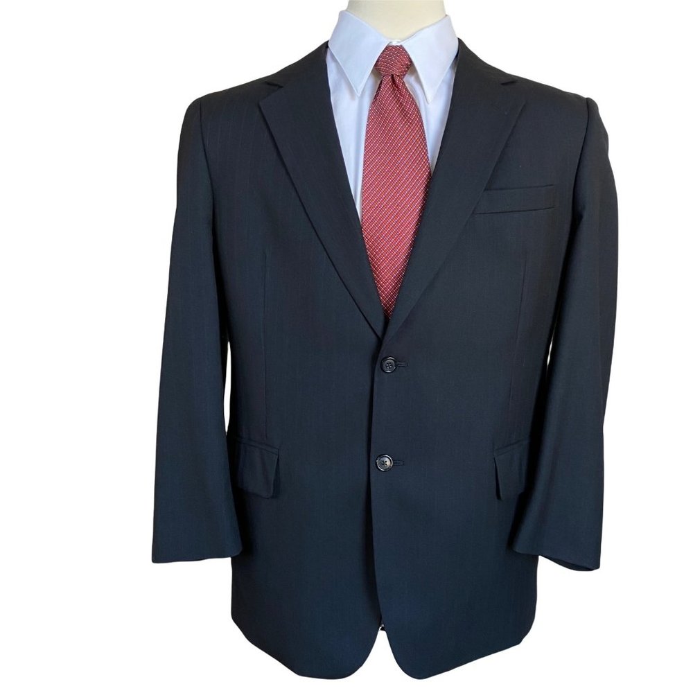 Jos. A. Bank Blazer Pinstripe Wool 2-Button Charcoal Gray Sports Coat Size 44r